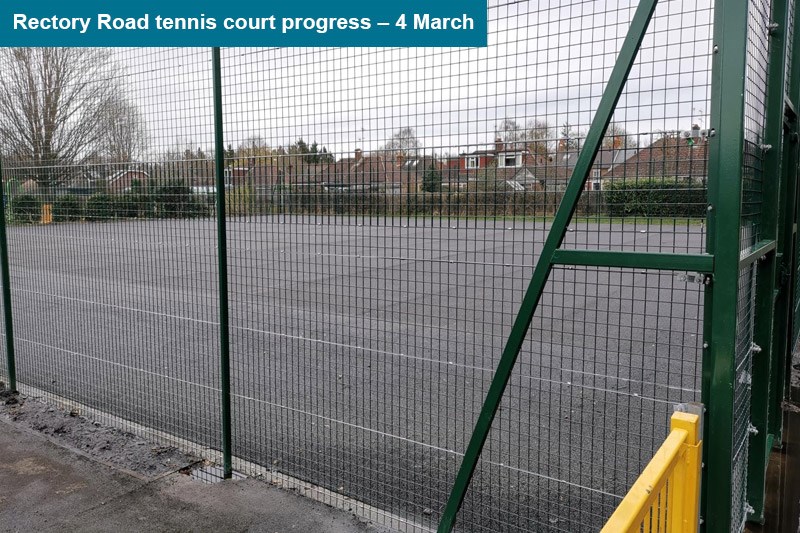 Rectory Road Tennis Court Progress 4 March