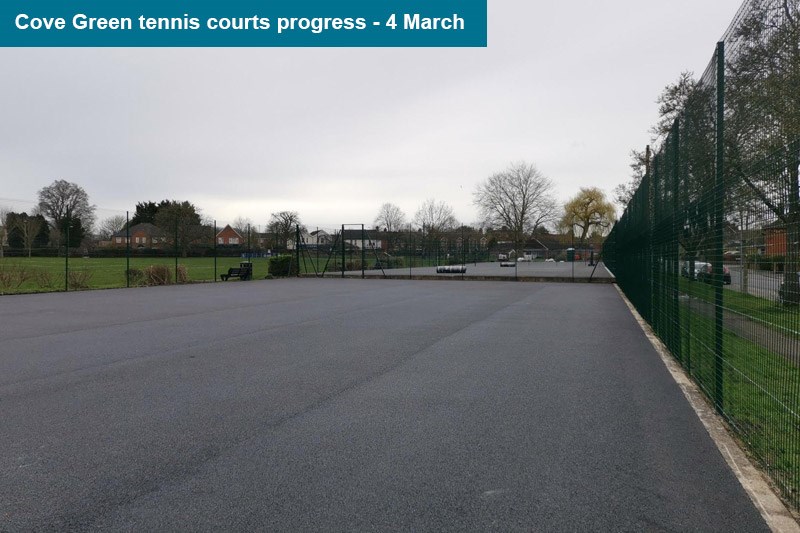 Cove Green Tennis Courts Progress 4 March