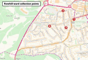 Rowhill ward Walk this Waste collection points