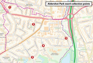 Aldershot Park ward Walk this Waste collection points
