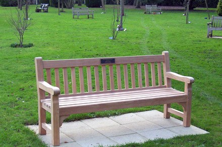 Memorial bench in the crematorium grounds