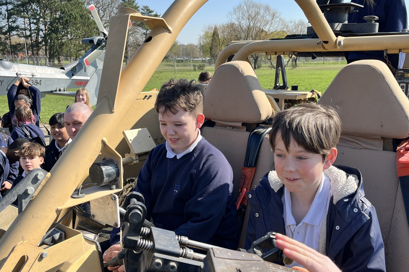 Children In An Army Vehicle