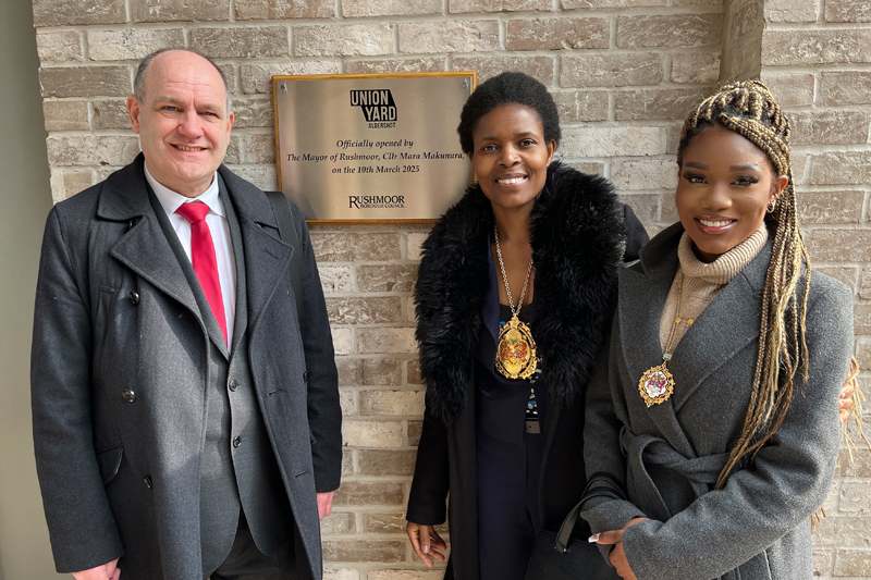 Leader Of Rushmoor Borough Council With The Mayor And Mayoress Of Rushmoor