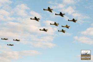 Spitfires flying in formation