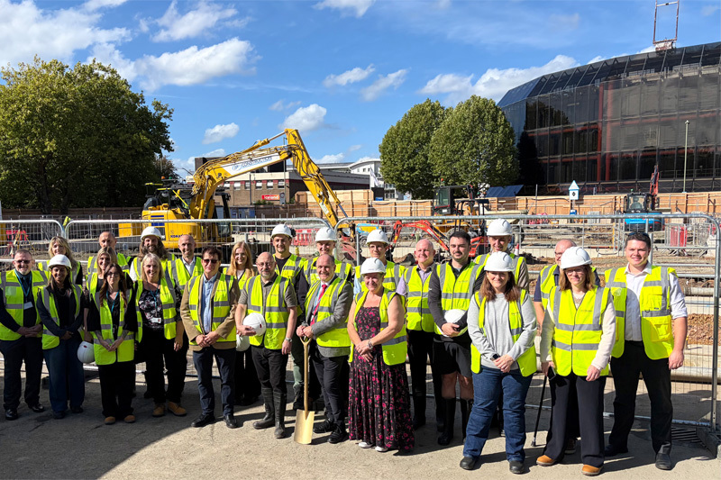 Project Team And Partners At The Farnborough Pools And Fitness Groundbreaking Ceremony