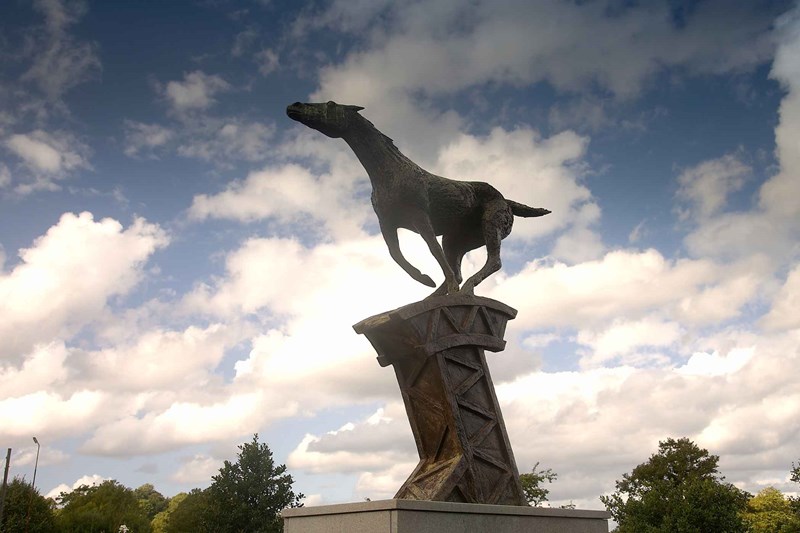 Princes Gardens sculpture of a charging horse