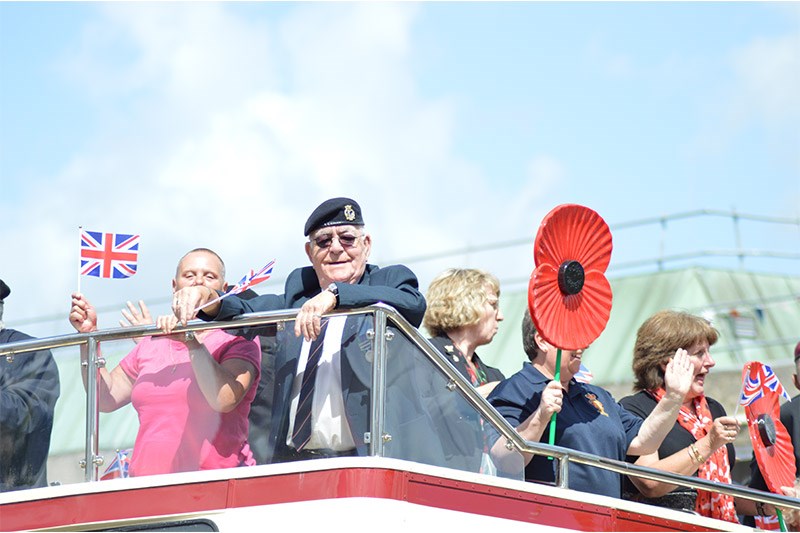 Bus for veterans and the poppy appeal