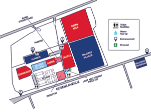 Site plan for Armed Forces Day National Event 2026 - Sunday