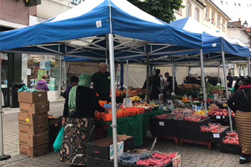 Fruit and vegetable stall in Aldershot