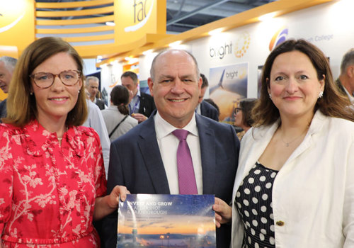 Alex Baker MP, Leader of the Council Gareth Williams and Councillor Julie Hall at the launch of the growth partnership