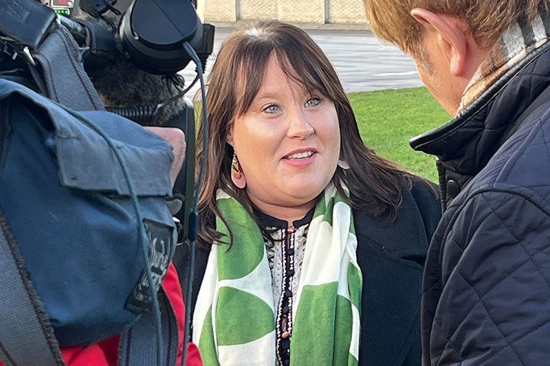 Councillor Sophie Porter Talking To The Media