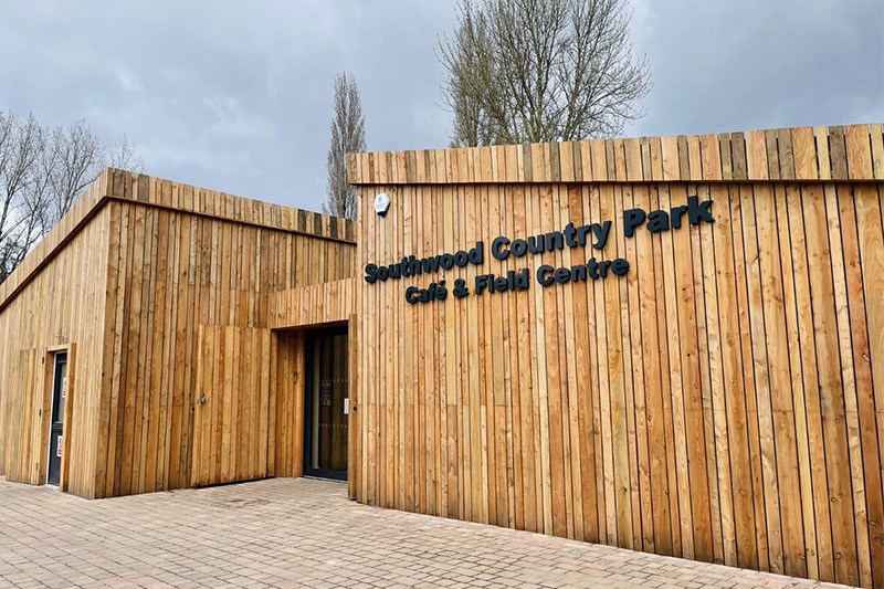 Visitor Centre And Welcome Banner At Southwood Country Park