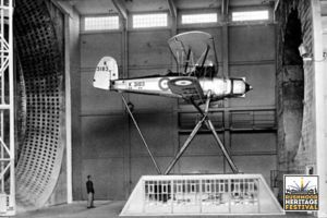 Old plane in wind tunnel