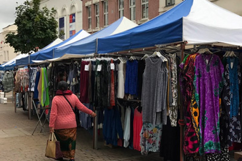 Clothing stall in Aldershot