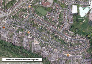 Aldershot Park ward route for Walk this Waste