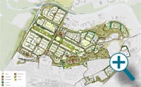 Illustrative map of the master plan for the Aldershot Urban Extension